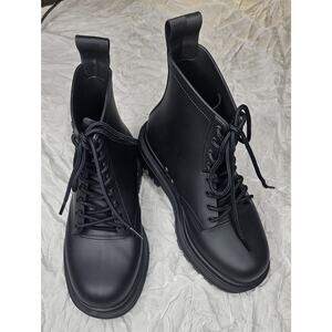 Melissa Coturno Black Lace-Up Girls Boots Size 5